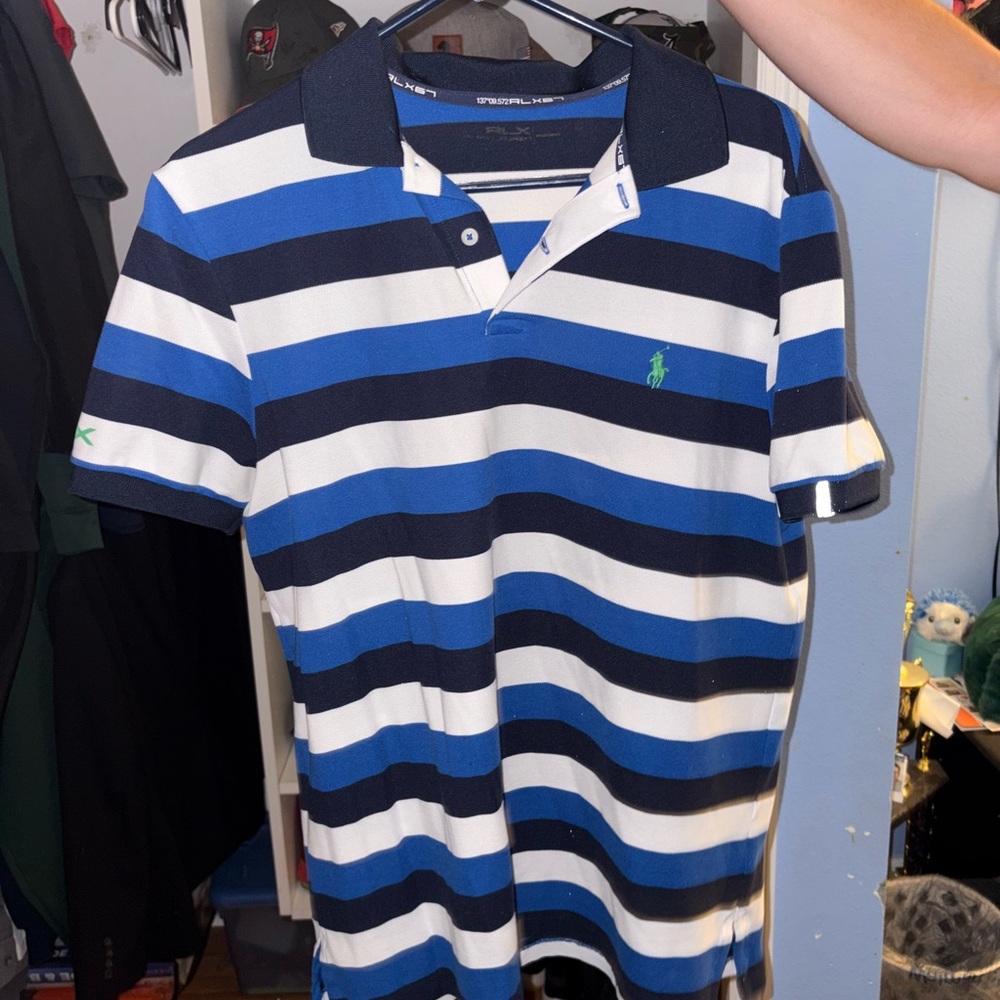 Polo by Ralph Lauren Blue and White Striped Polo Shirt